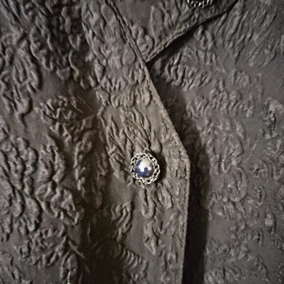 URU Black Hammered Silk Asymmetric Button Dress L - Picture 4 of 6